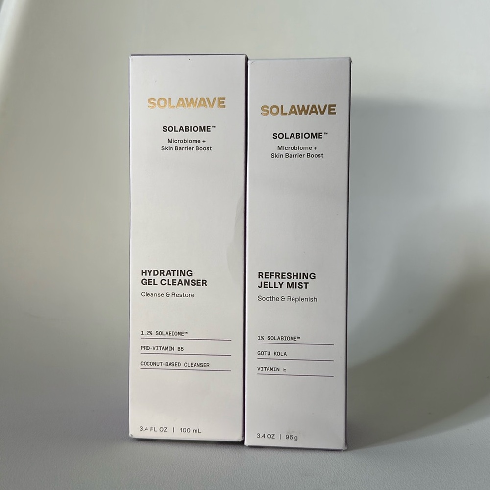 Solawave hydrating gel cleanser and jelly mist duo